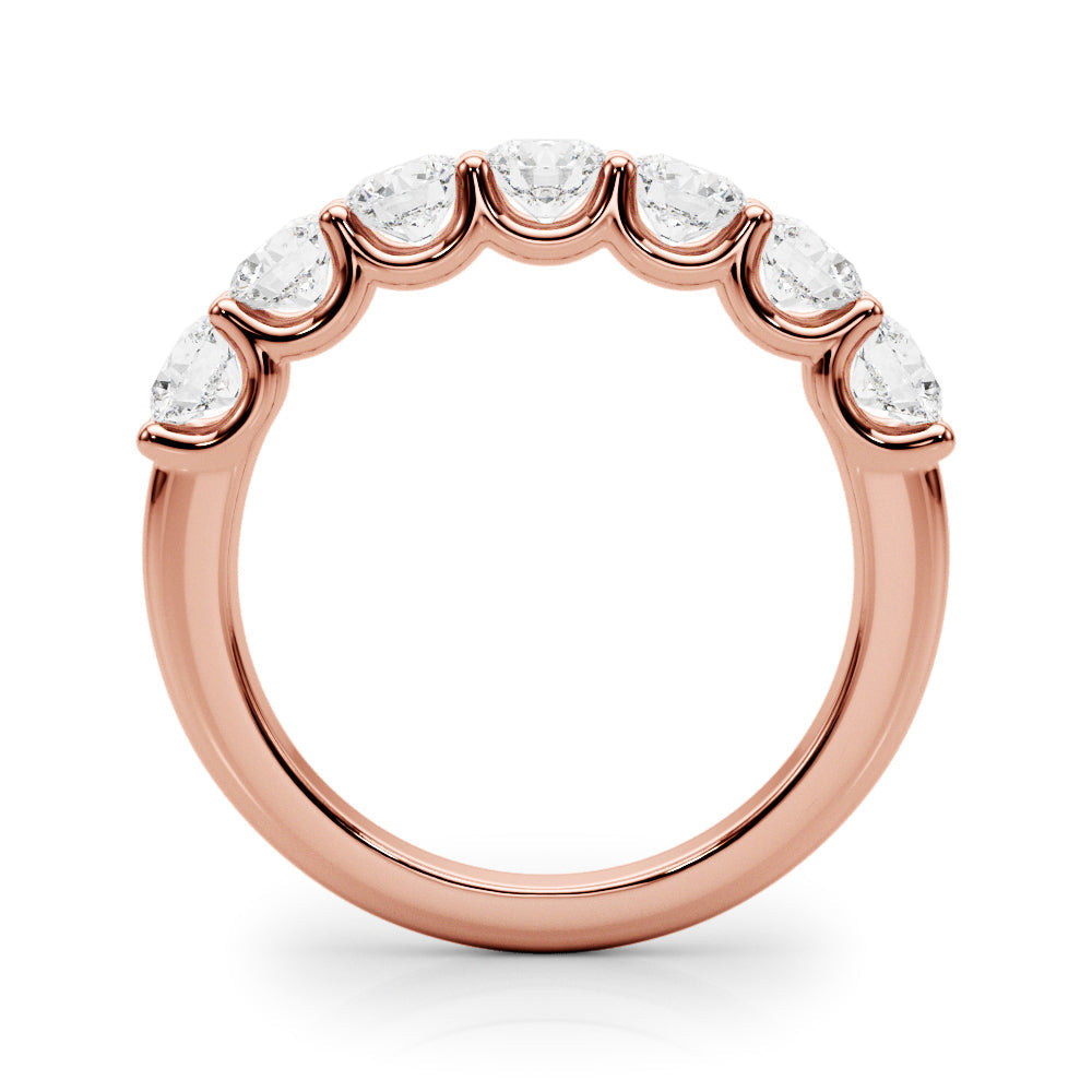 Shared U-Prong Half Eternity Ring in Gold & Platinum