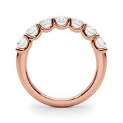 Shared U-Prong Half Eternity Ring in Gold & Platinum