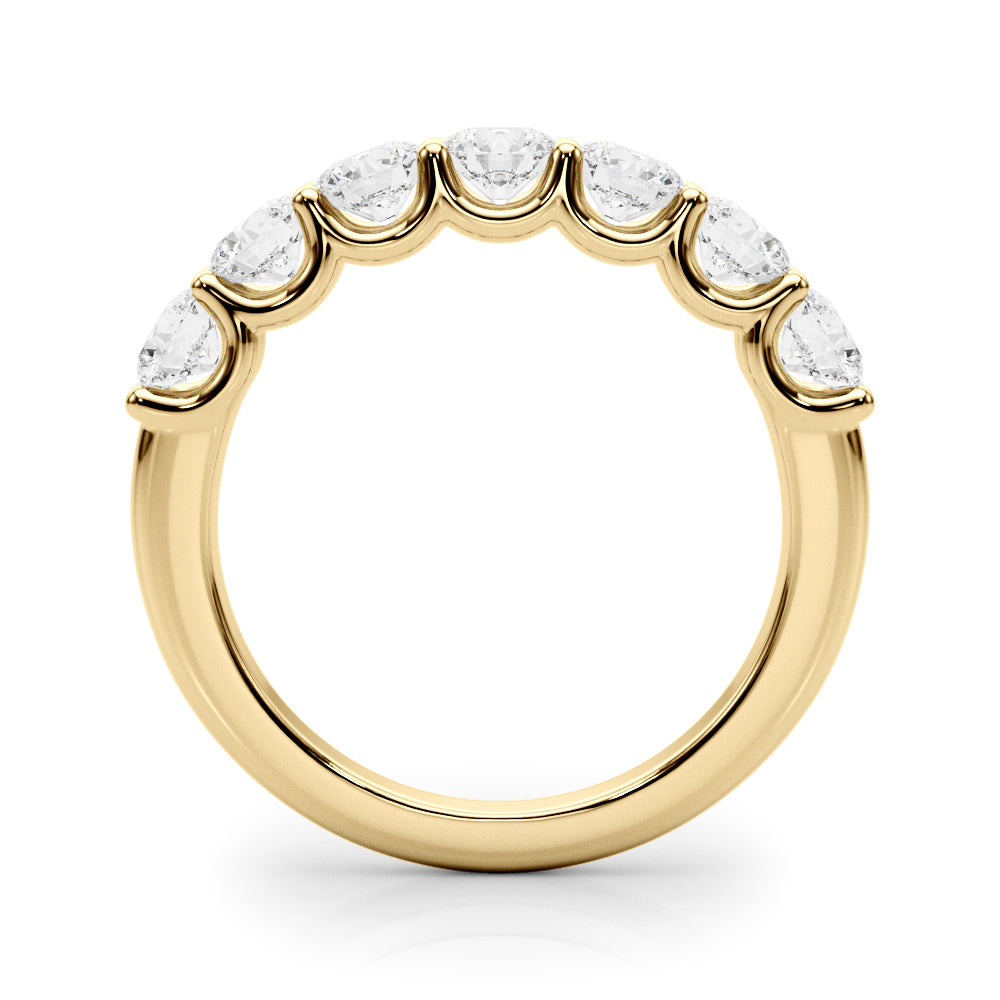 Shared U-Prong Half Eternity Ring in Gold & Platinum