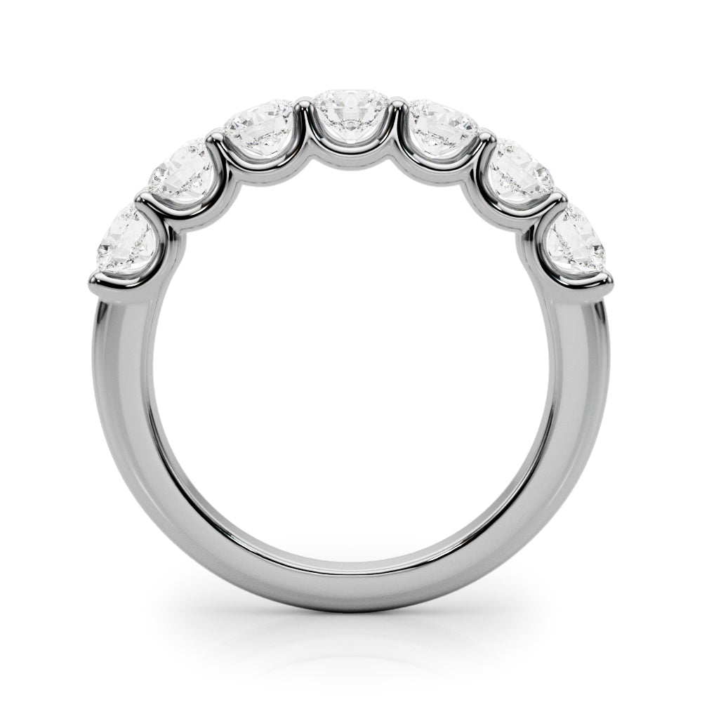 Shared U-Prong Half Eternity Ring in Gold & Platinum