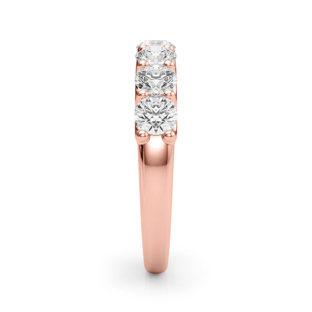 Shared U-Prong Half Eternity Ring in Gold & Platinum