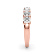 Shared U-Prong Half Eternity Ring in Gold & Platinum