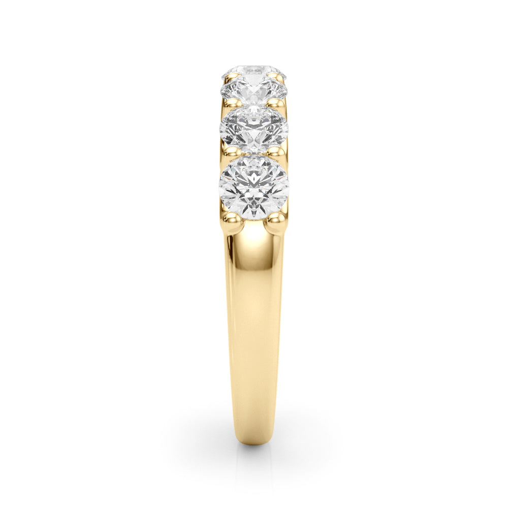 Shared U-Prong Half Eternity Ring in Gold & Platinum