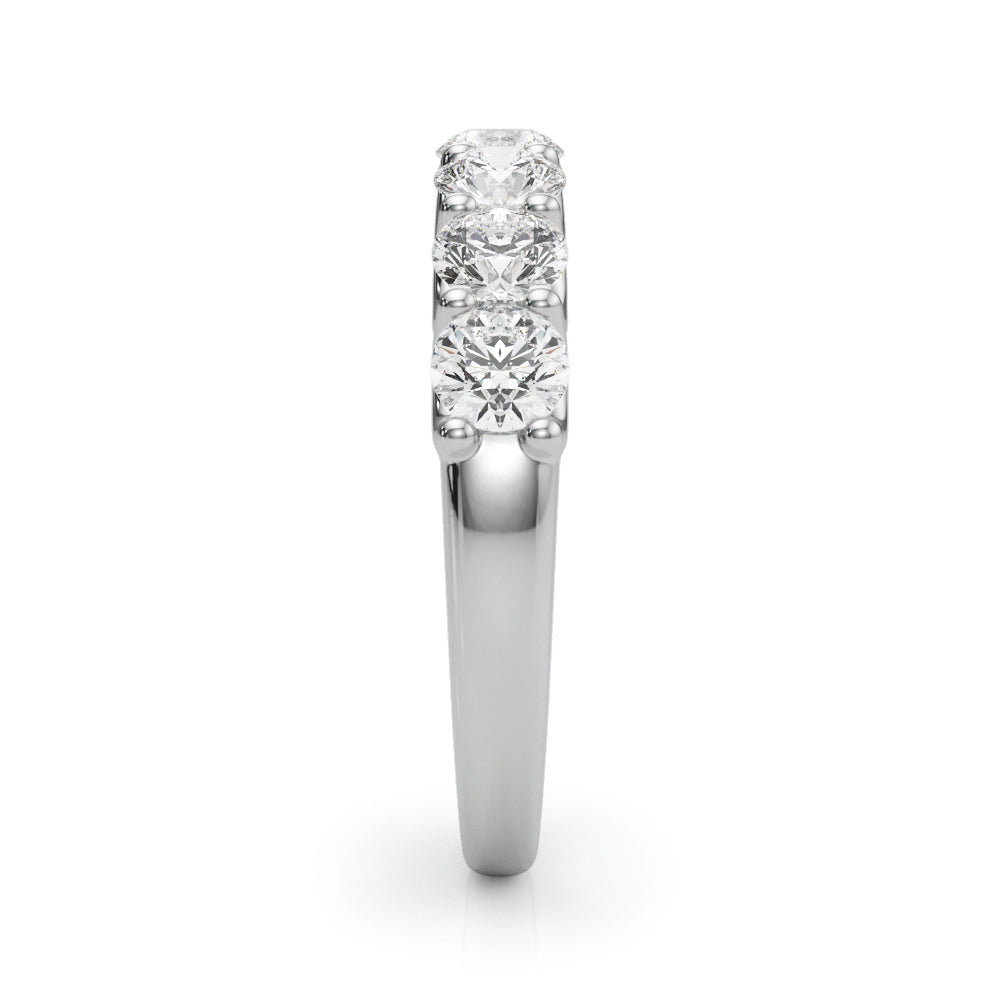 Shared U-Prong Half Eternity Ring in Gold & Platinum