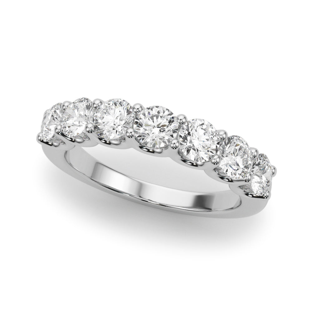 Shared U-Prong Half Eternity Ring in Gold & Platinum