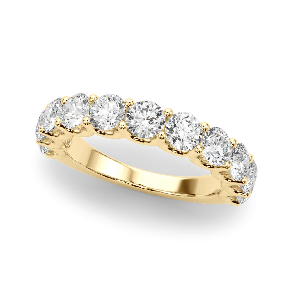 U-Prong Half Eternity Ring in 10K/14K gold and platinum with certified lab-grown or natural diamonds