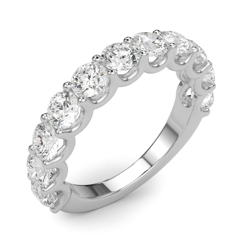 U-Prong Half Eternity Ring in Gold & Platinum