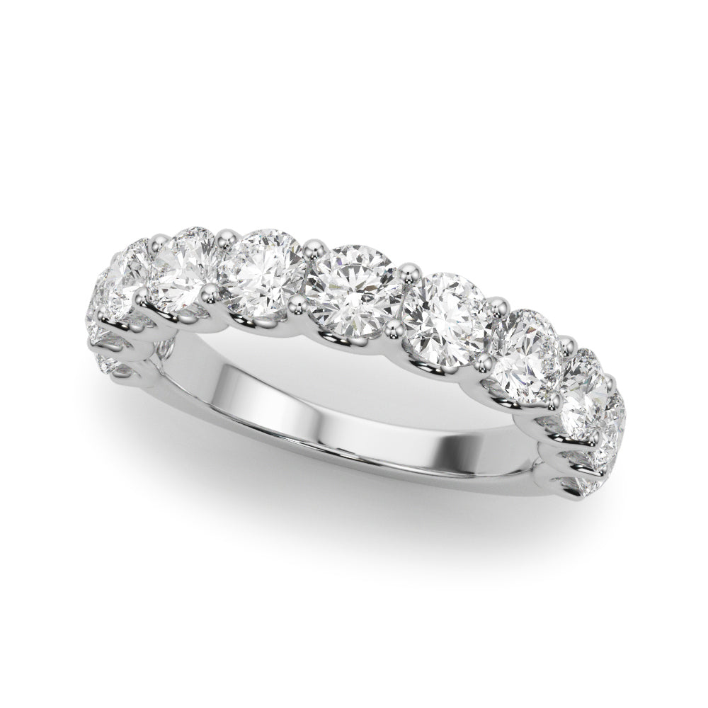 U-Prong Half Eternity Ring in Gold & Platinum