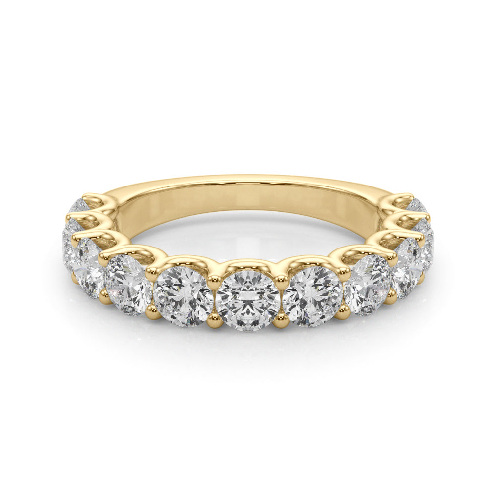 U-Prong Half Eternity Ring in Gold & Platinum