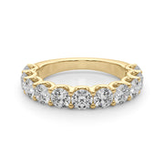 U-Prong Half Eternity Ring in Gold & Platinum