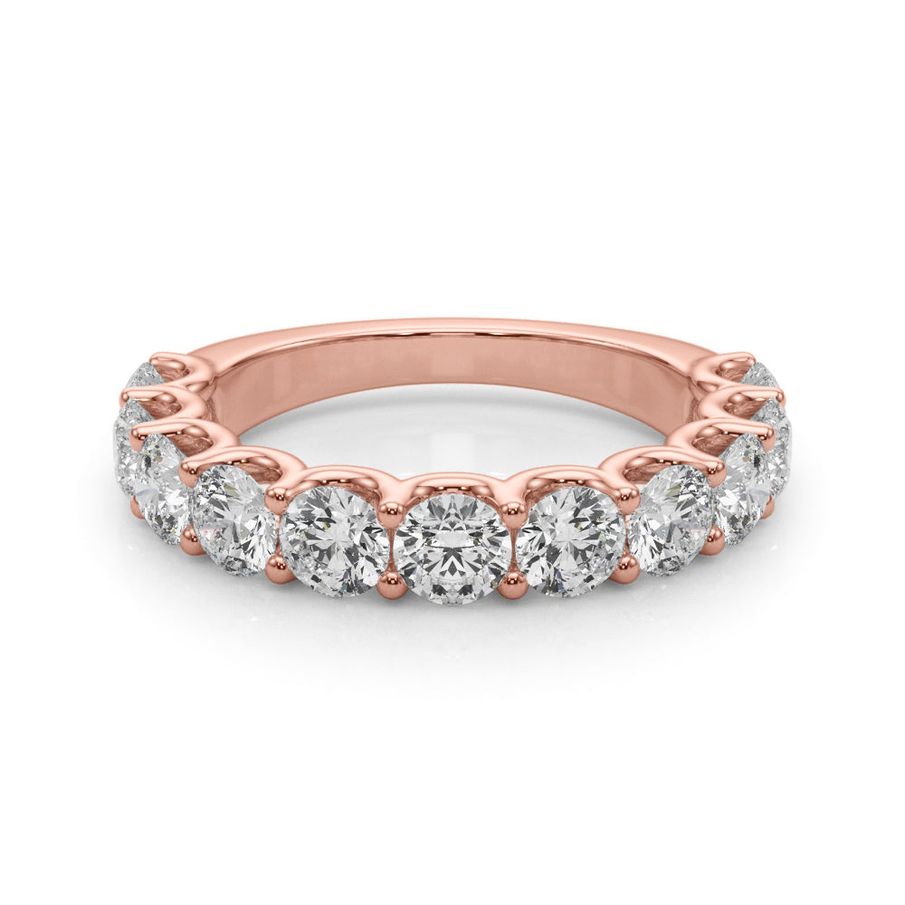 U-Prong Half Eternity Ring in Gold & Platinum