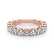 U-Prong Half Eternity Ring in Gold & Platinum