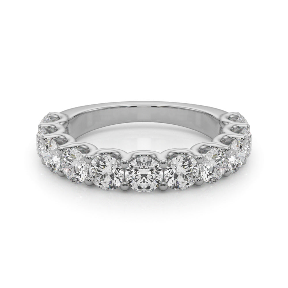 U-Prong Half Eternity Ring in Gold & Platinum