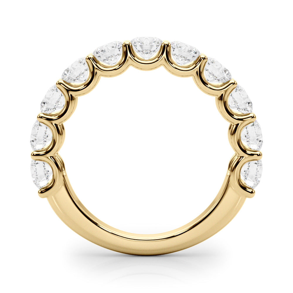U-Prong Half Eternity Ring in Gold & Platinum