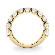 U-Prong Half Eternity Ring in Gold & Platinum