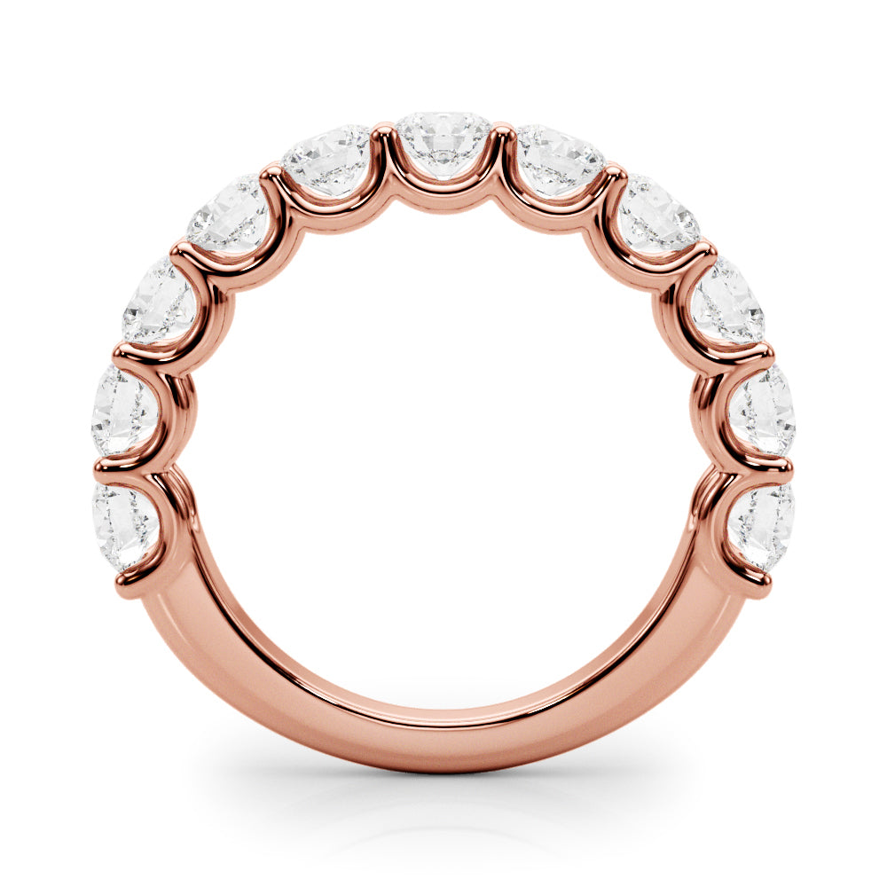 U-Prong Half Eternity Ring in Gold & Platinum