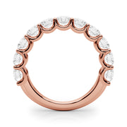 U-Prong Half Eternity Ring in Gold & Platinum
