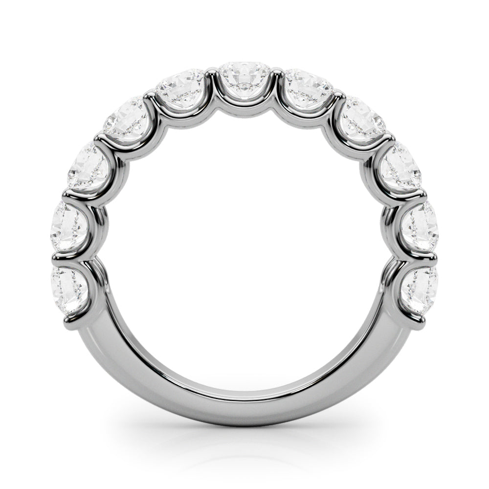 U-Prong Half Eternity Ring in Gold & Platinum