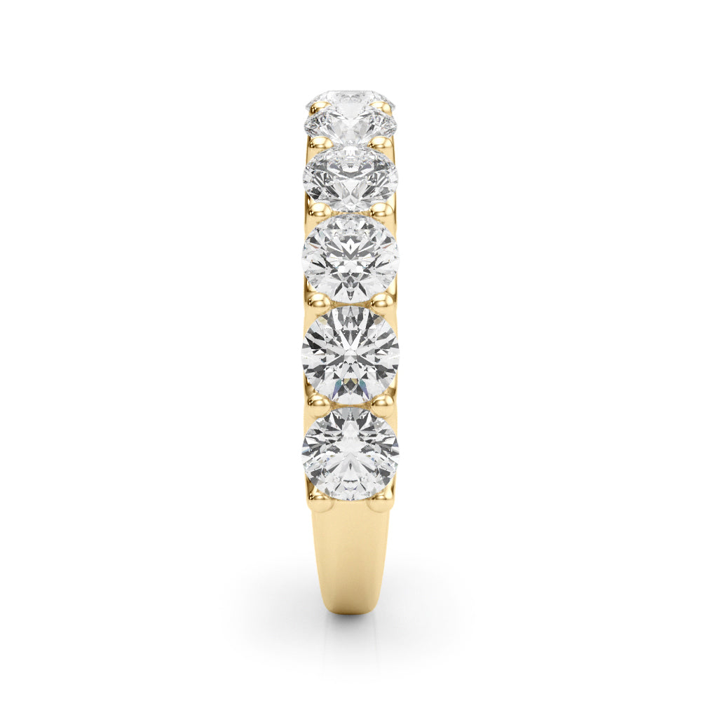 U-Prong Half Eternity Ring in Gold & Platinum