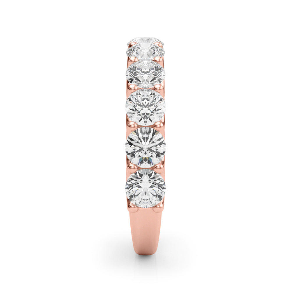 U-Prong Half Eternity Ring in Gold & Platinum