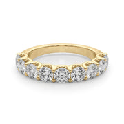 U-Prong Half Eternity Ring in Gold & Platinum