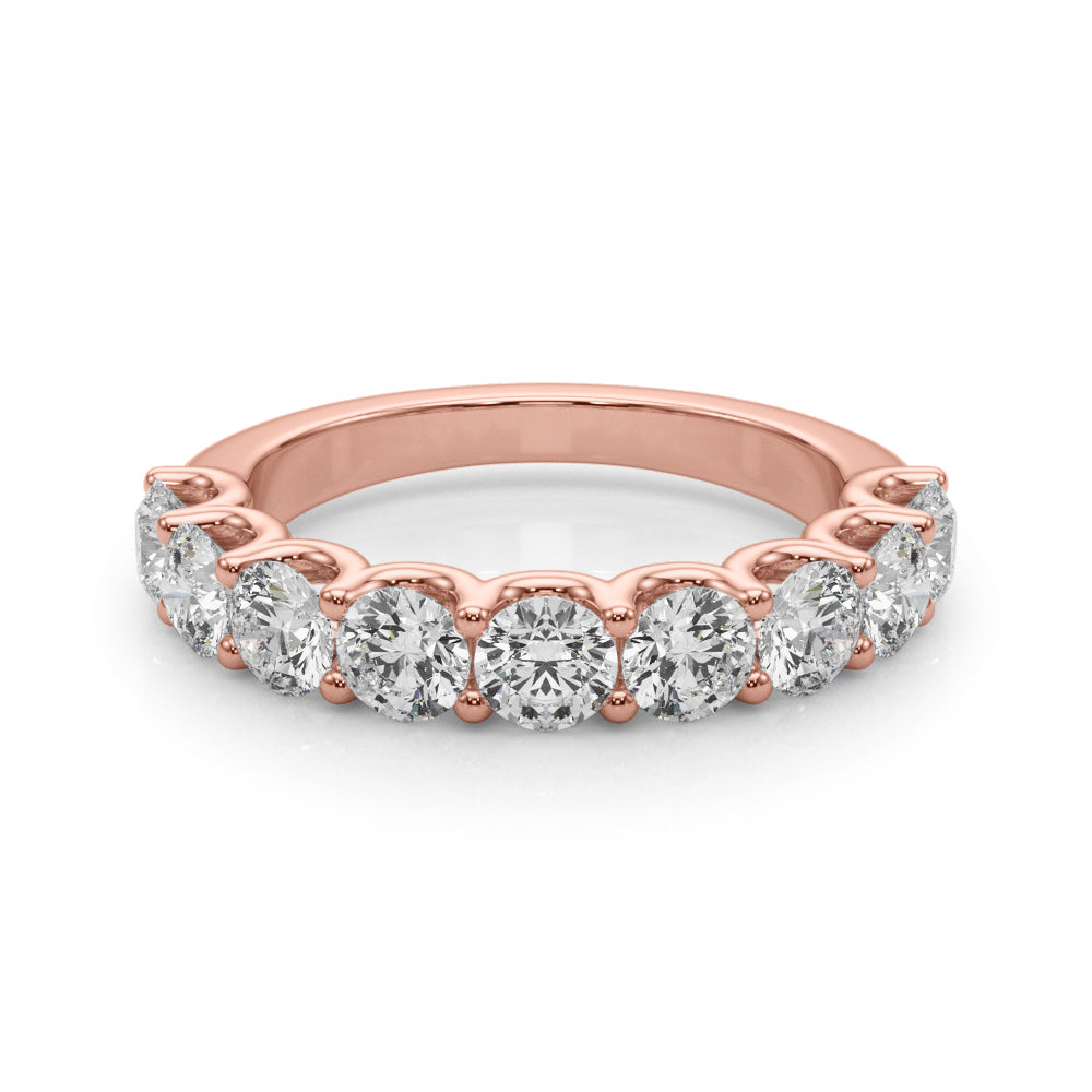 U-Prong Half Eternity Ring in Gold & Platinum