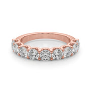 U-Prong Half Eternity Ring in Gold & Platinum