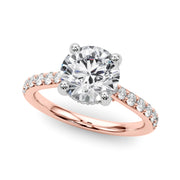Majestic Halo Round Diamond Engagement Ring in 10K/14K gold and platinum with certified lab-grown or natural diamonds