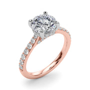 Majestic Halo Round Diamond Engagement Ring in 10K/14K gold and platinum with certified lab-grown or natural diamonds