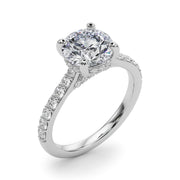 Majestic Halo Round Diamond Engagement Ring in 10K/14K gold and platinum with certified lab-grown or natural diamonds