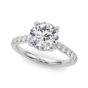 Majestic Halo Round Diamond Engagement Ring in 10K/14K gold and platinum with certified lab-grown or natural diamonds