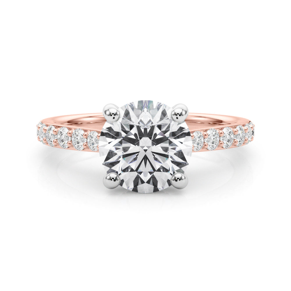 Majestic Halo Round Diamond Engagement Ring in 10K/14K gold and platinum with certified lab-grown or natural diamonds