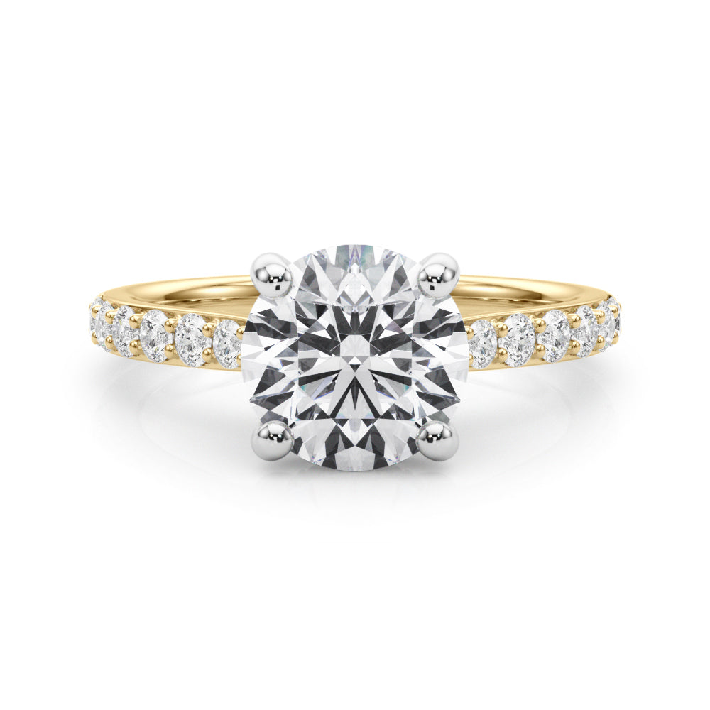 Majestic Halo Round Diamond Engagement Ring in 10K/14K gold and platinum with certified lab-grown or natural diamonds