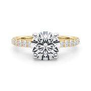 Majestic Halo Round Diamond Engagement Ring in 10K/14K gold and platinum with certified lab-grown or natural diamonds