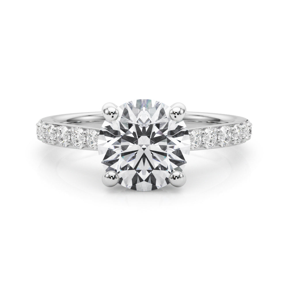 Majestic Halo Round Diamond Engagement Ring in 10K/14K gold and platinum with certified lab-grown or natural diamonds