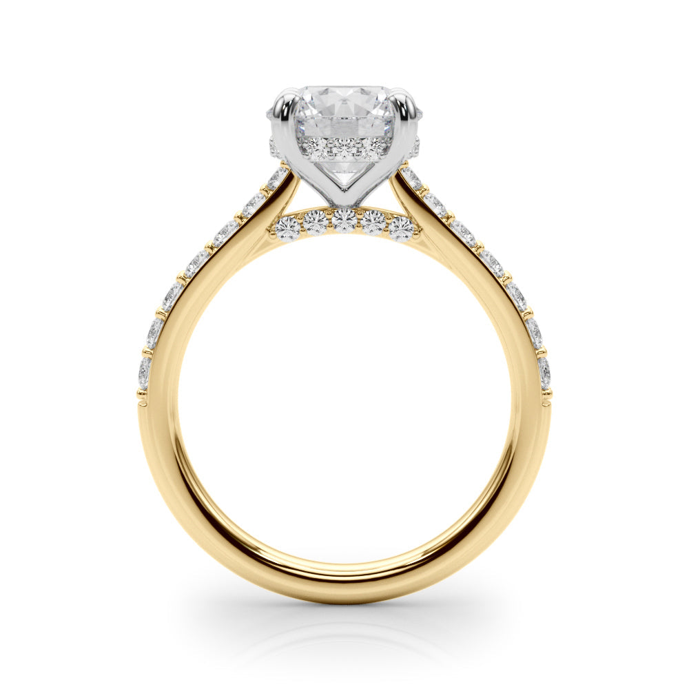 Majestic Halo Round Diamond Engagement Ring in 10K/14K gold and platinum with certified lab-grown or natural diamonds