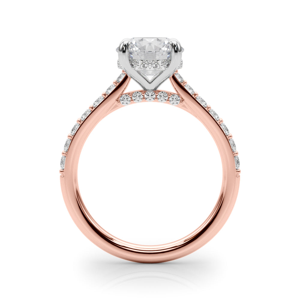 Majestic Halo Round Diamond Engagement Ring in 10K/14K gold and platinum with certified lab-grown or natural diamonds