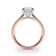 Majestic Halo Round Diamond Engagement Ring in 10K/14K gold and platinum with certified lab-grown or natural diamonds