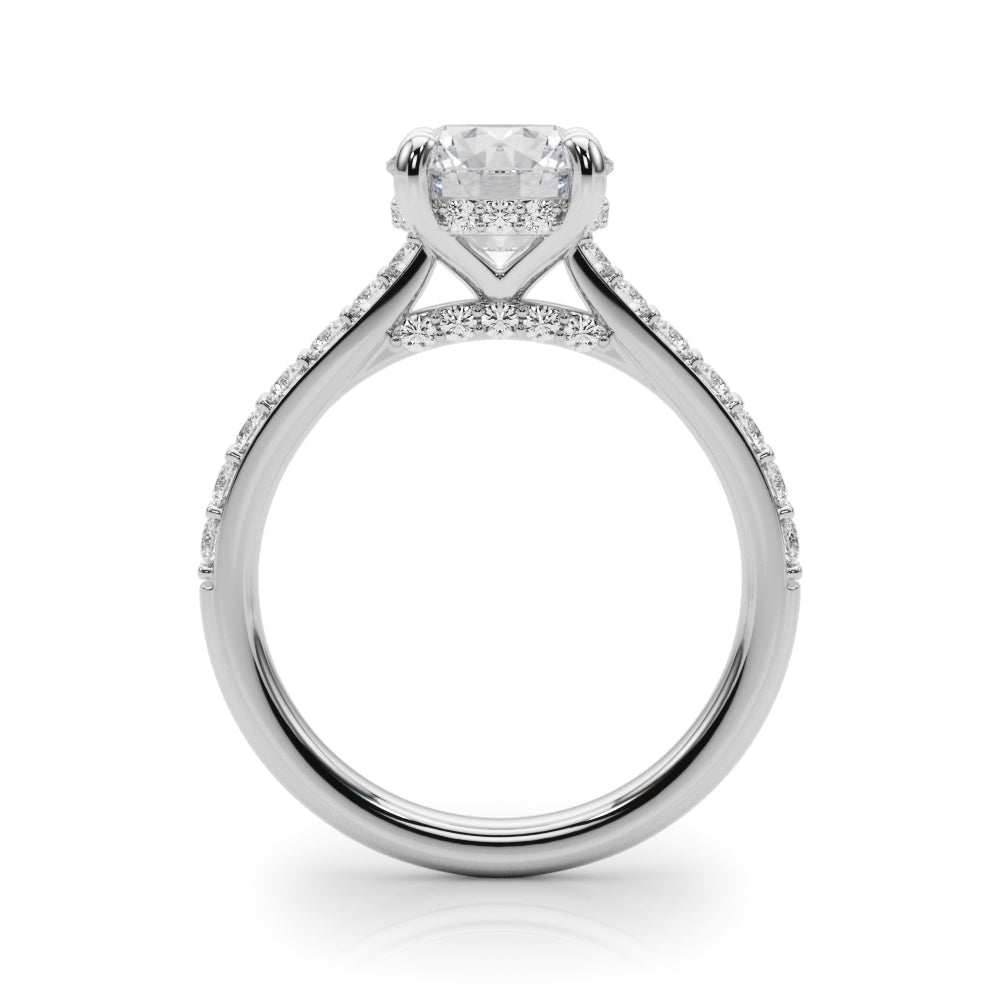 Majestic Halo Round Diamond Engagement Ring in 10K/14K gold and platinum with certified lab-grown or natural diamonds