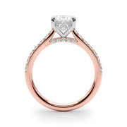 Refined Halo Oval Diamond Engagement Ring in 10K/14K gold and platinum with certified lab-grown or natural diamonds
