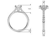 Refined Halo Oval Diamond Engagement Ring in 10K/14K gold and platinum with certified lab-grown or natural diamonds