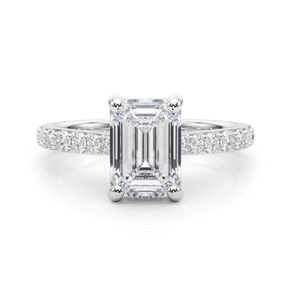 Luxe Halo Emerald Diamond Engagement Ring â€” 10K/14K Gold & Platinum