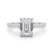 Luxe Halo Emerald Diamond Engagement Ring â€” 10K/14K Gold & Platinum