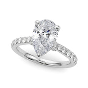Iconic Halo Pear Diamond Engagement Ring â€” 10K/14K Gold & Platinum