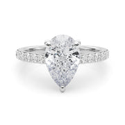 Iconic Halo Pear Diamond Engagement Ring â€” 10K/14K Gold & Platinum