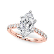 Signature Halo Marquise Diamond Engagement Ring â€” 10K/14K Gold & Platinum