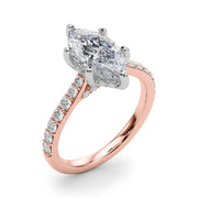 Signature Halo Marquise Diamond Engagement Ring â€” 10K/14K Gold & Platinum