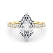 Signature Halo Marquise Diamond Engagement Ring â€” 10K/14K Gold & Platinum