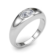 Artisan Solitaire Ov Bezel Set Oval Diamond Engagement Ring â€” 10K/14K Gold & Platinum