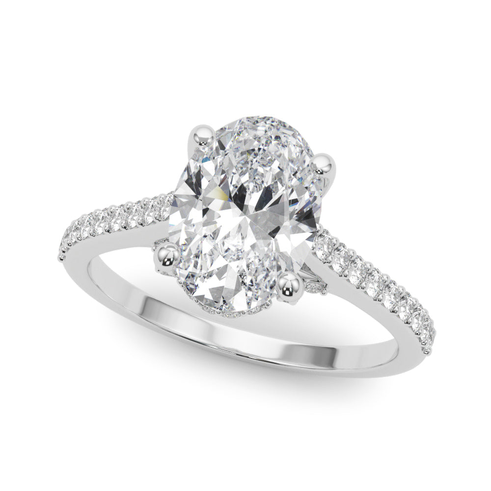 Heirloom Center Oval Diamond Engagement Ring â€” 10K/14K Gold & Platinum